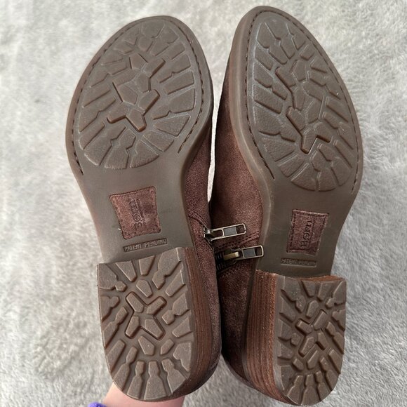 Born Kati Brown Leather Burnished Boots Booties Women's 8.5 Moto Western - Picture 4 of 7